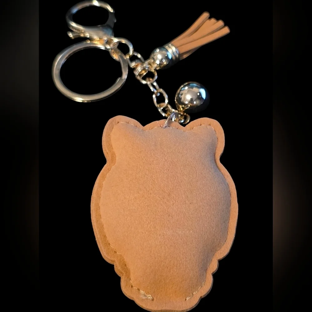 Rhinestone Owl Bag Charm / Keychain with Tassel